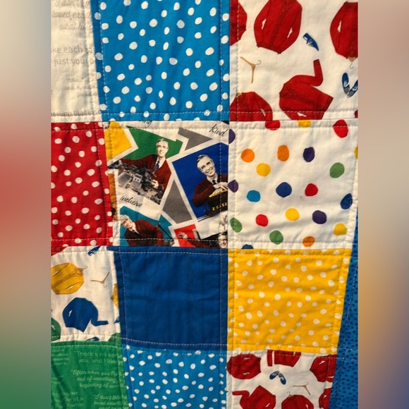 Handmade Mister Rogers Neighborhood One of a Kind Patchwork Quilt Back to School - Picture 11 of 14